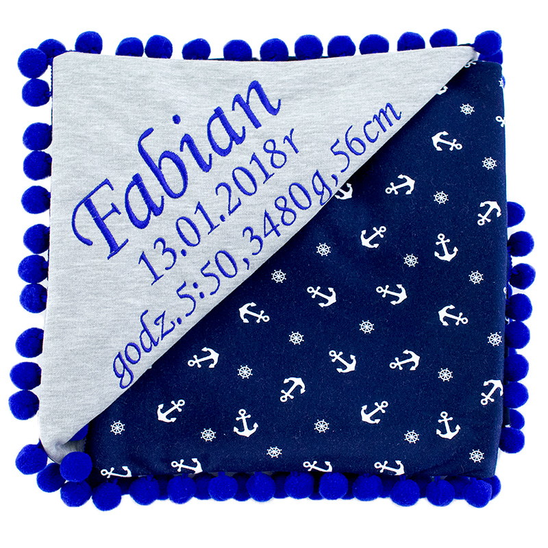 Babyfilt med barnets namn, ankare - 5