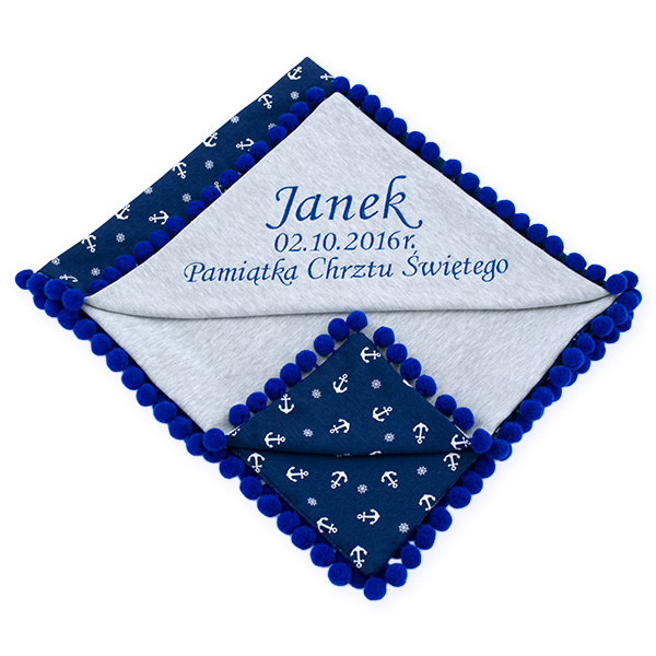 Babyfilt med barnets namn, ankare - 4