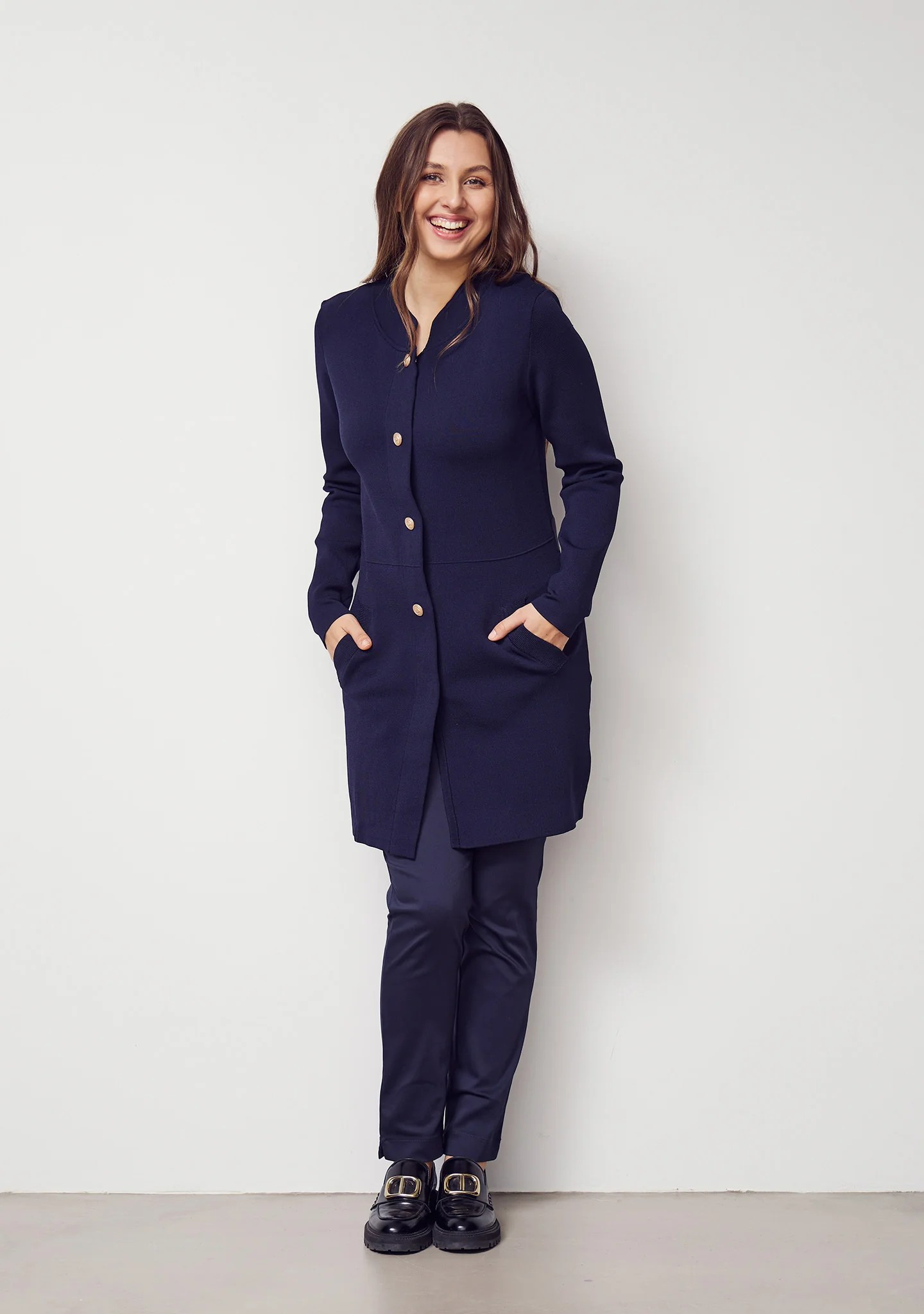 Jena Button Cardigan - Navy - Isay