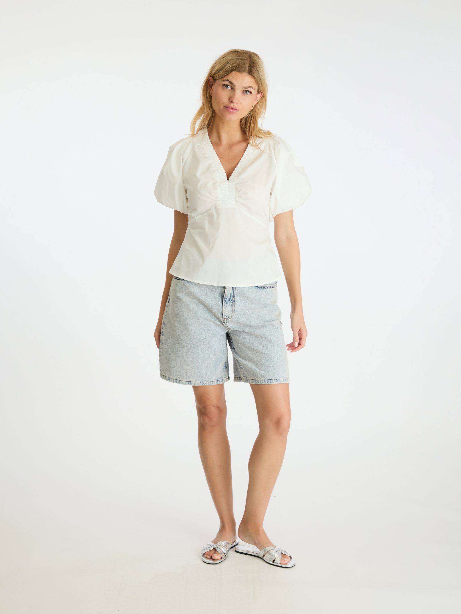 Irina Poplin Blouse White - 3
