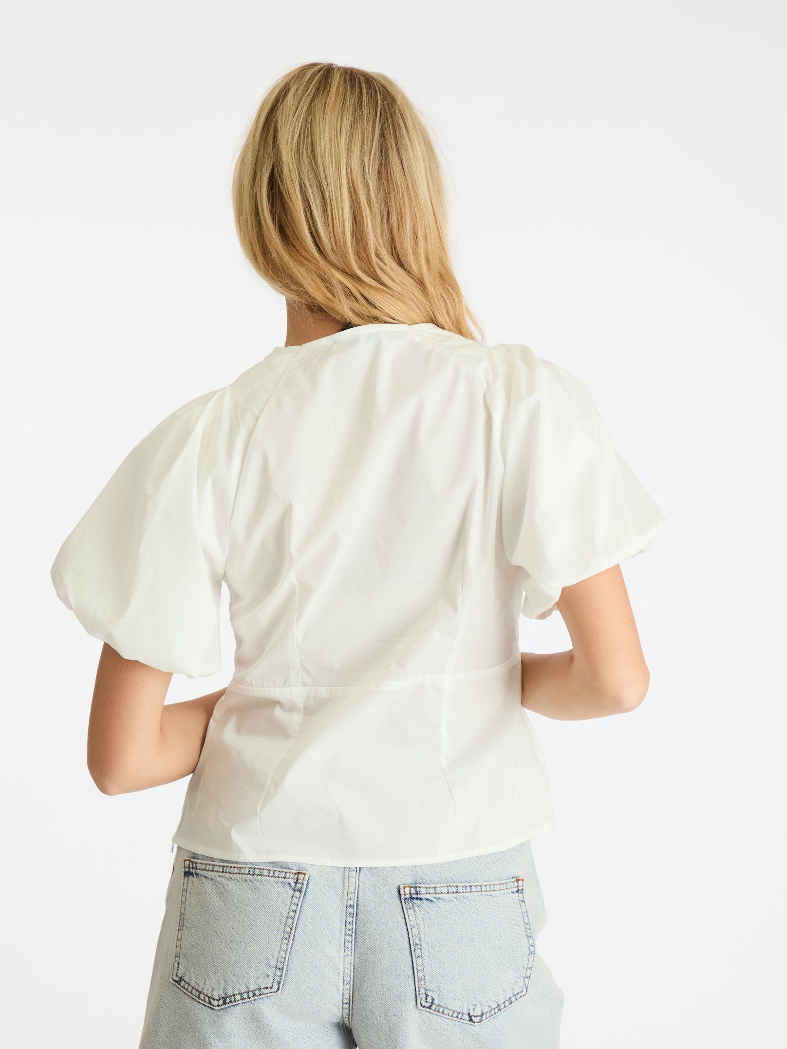 Irina Poplin Blouse White - 5