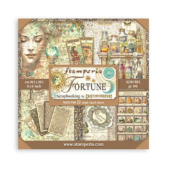 Fortune 8x8 Inch Paper Pack (enkel sidiga) 