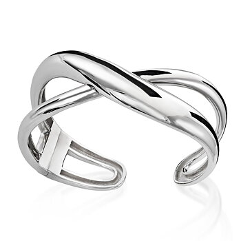 Lineargent Double Rail armband silver