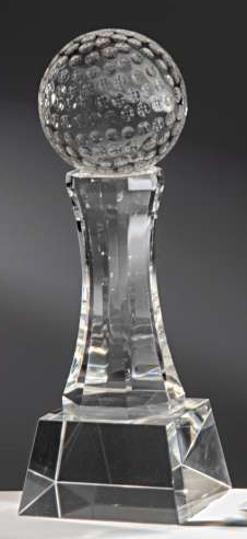 Crystal Trophy Golf 220 mm inklusive presentask