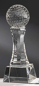 Crystal Trophy Golf 220 mm inklusive presentask