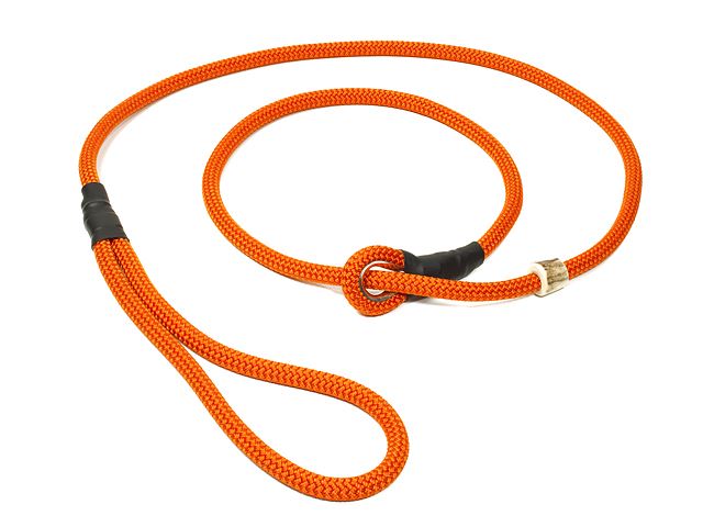 Mystique® Retrieverkoppel med hornstopper,  150cm orange 8mm