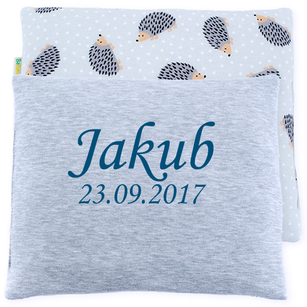 Kudde med namn och grå igelkott - 2