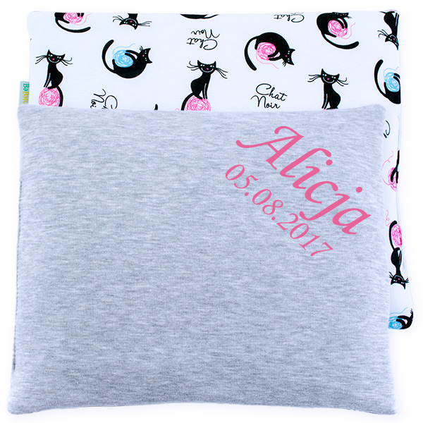 Cushion with name and cats ( chat noir)