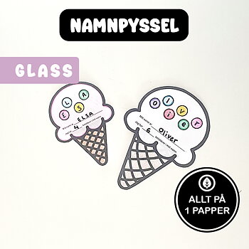 Namnpyssel - Namn & antal  - Glass