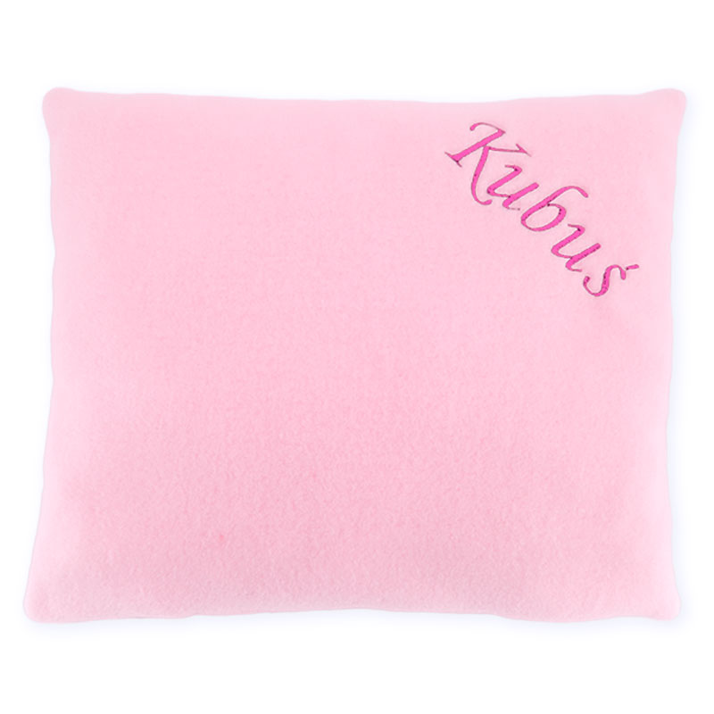 Fleecekudde med dedikation, rosa