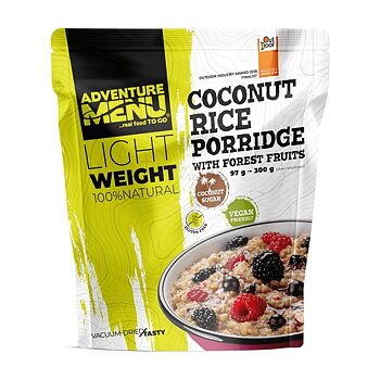 Adventure Menu | Lightweight Coconut Rice Porridge with Forrest Fruits | Frysetørket mat