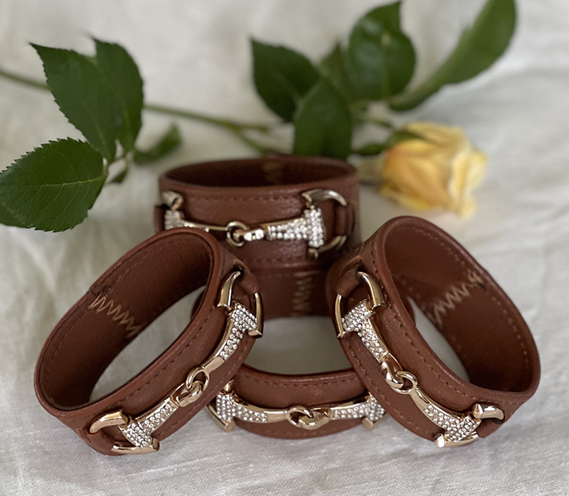Napkin Rings horsebit 4 pcs TAN