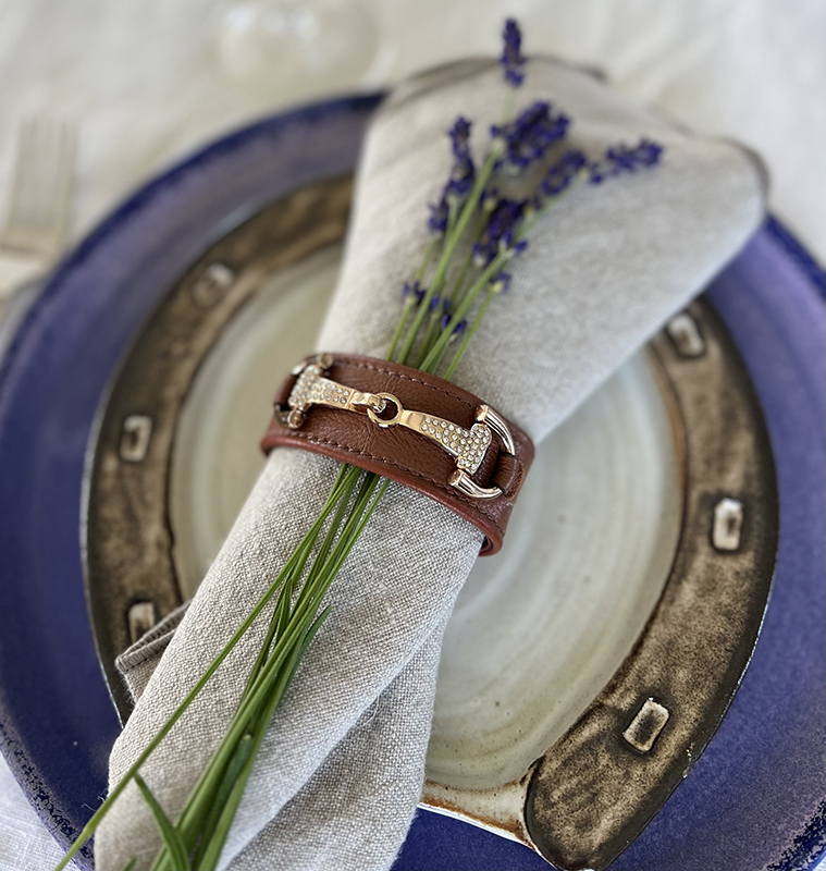 Napkin Rings horsebit 4 pcs TAN - 2