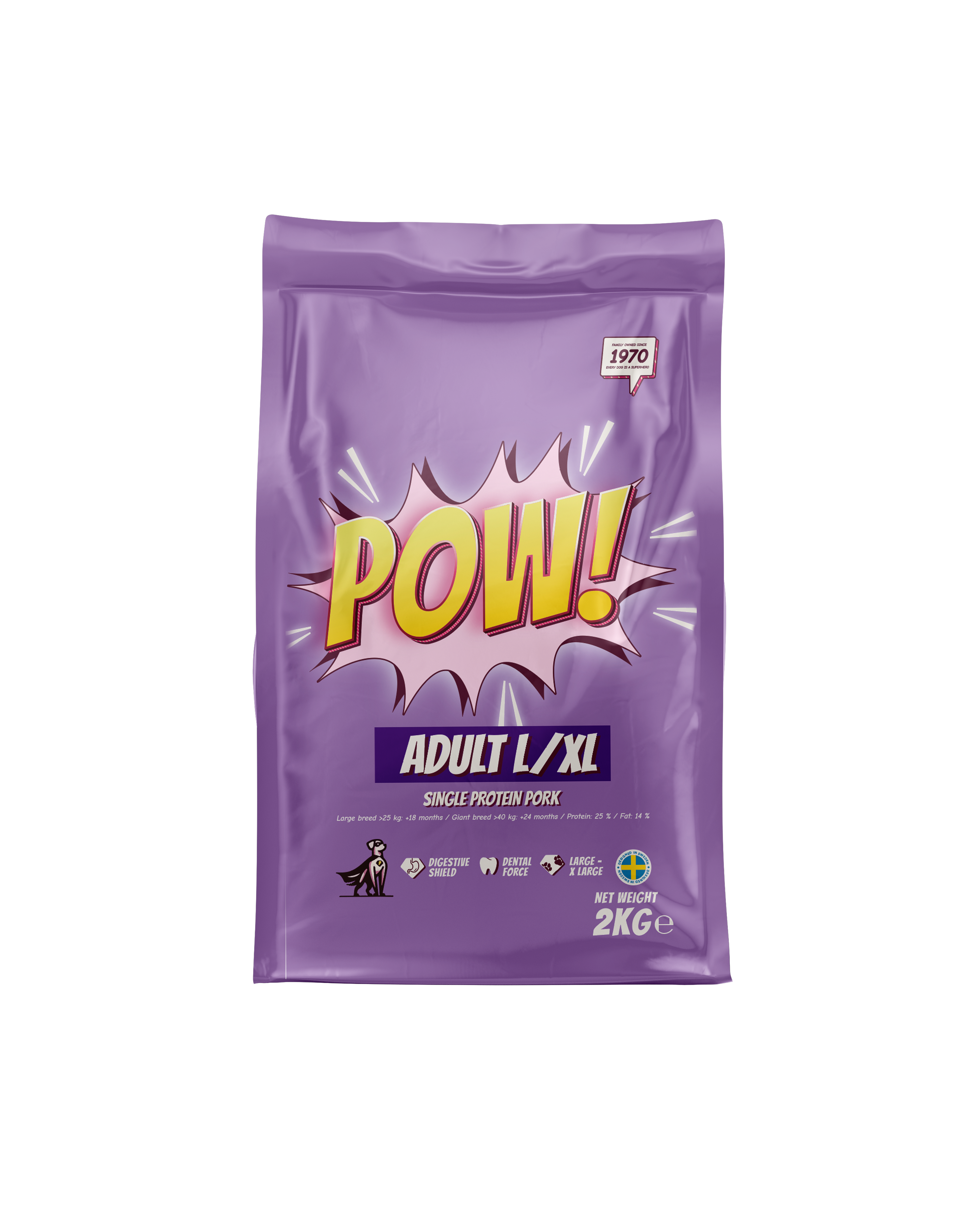 POW! Dog Adult L/XL Pork
