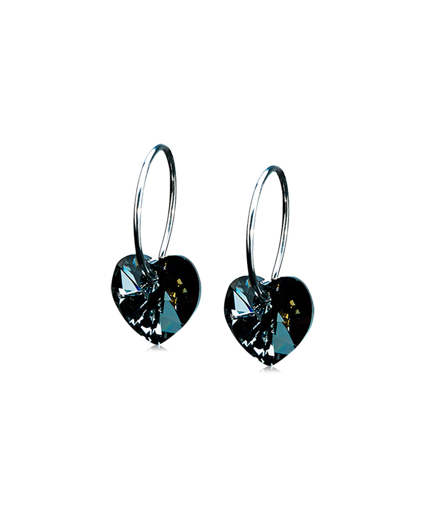 Blomdahl NT Heart 10 mm Black diamond 1 par