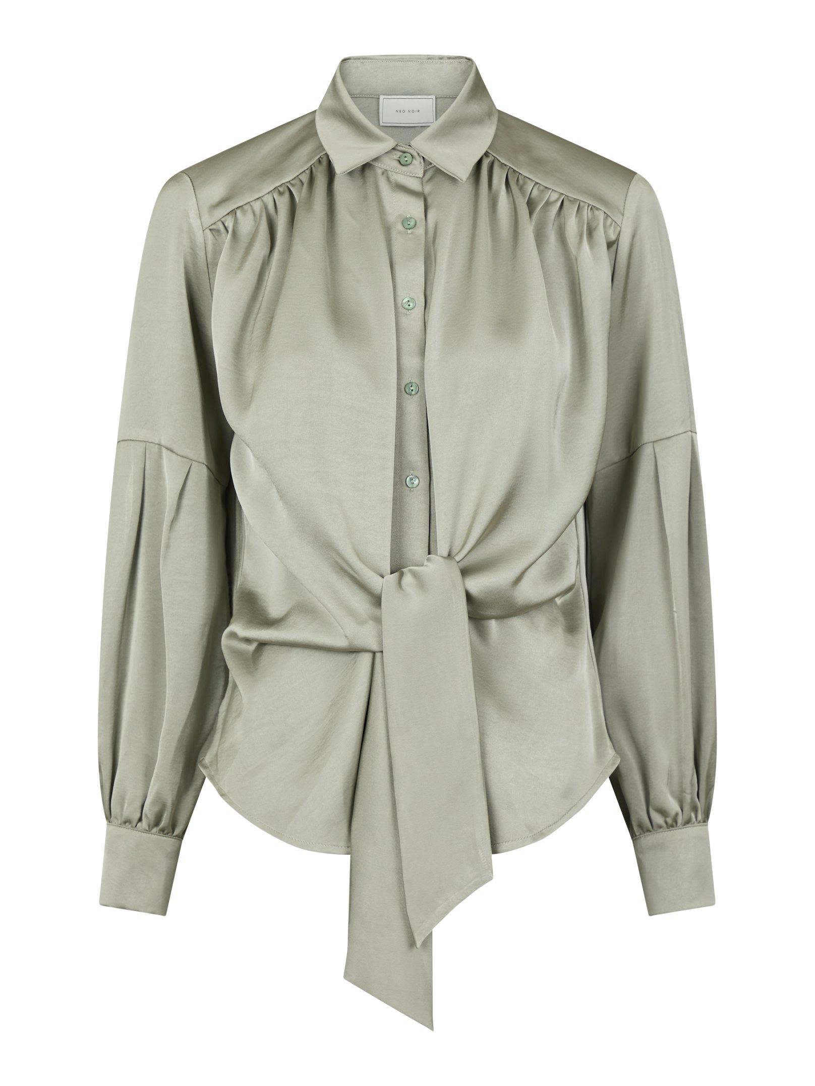 Naja Satin Shirt Smoke Green