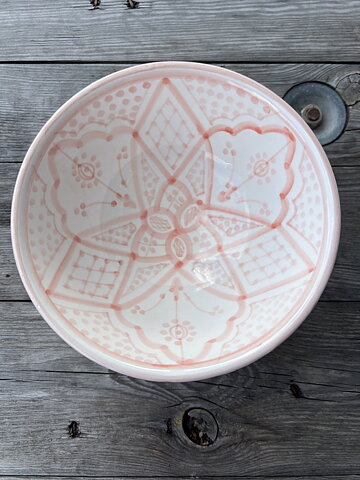 Marockansk keramikskål rosa 17 cm