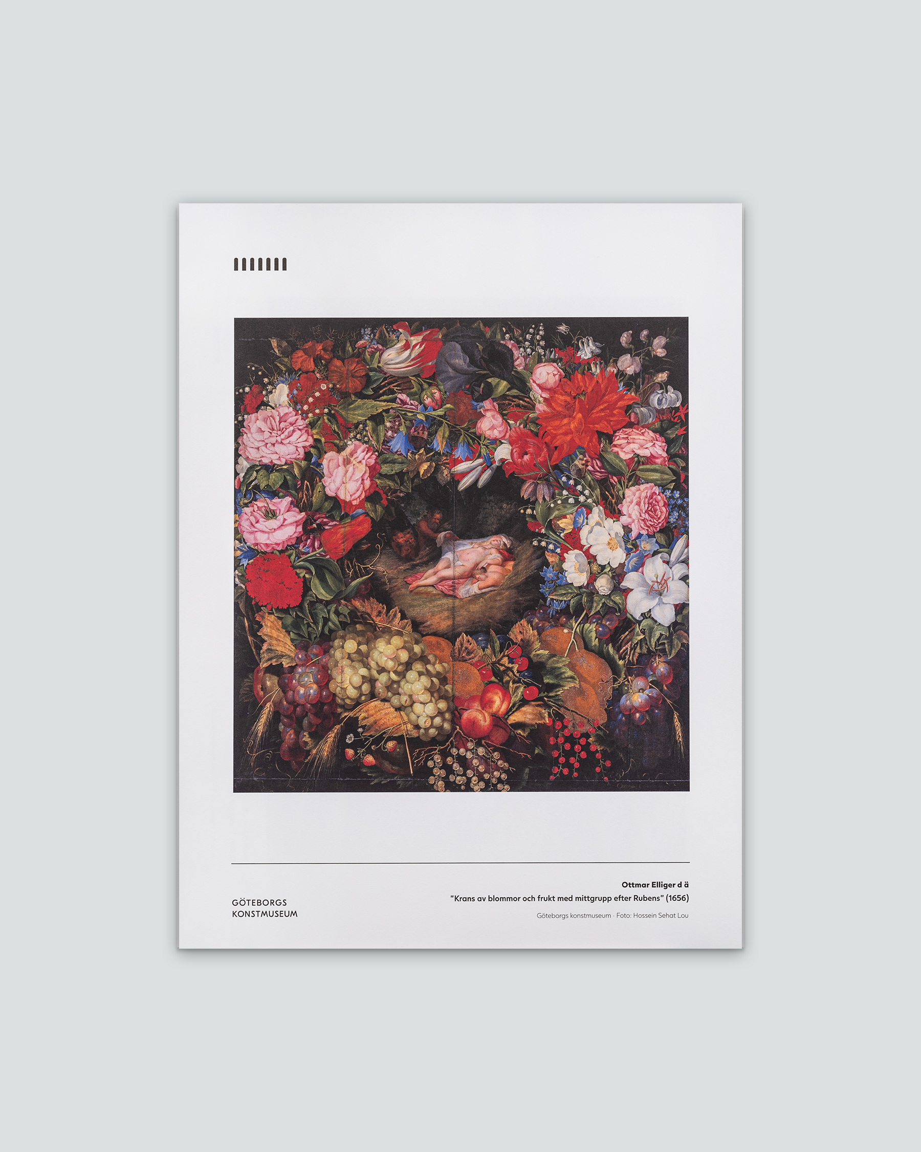 Ottmar Elliger d ä, Krans av blommor och frukt med mittgrupp efter Rubens