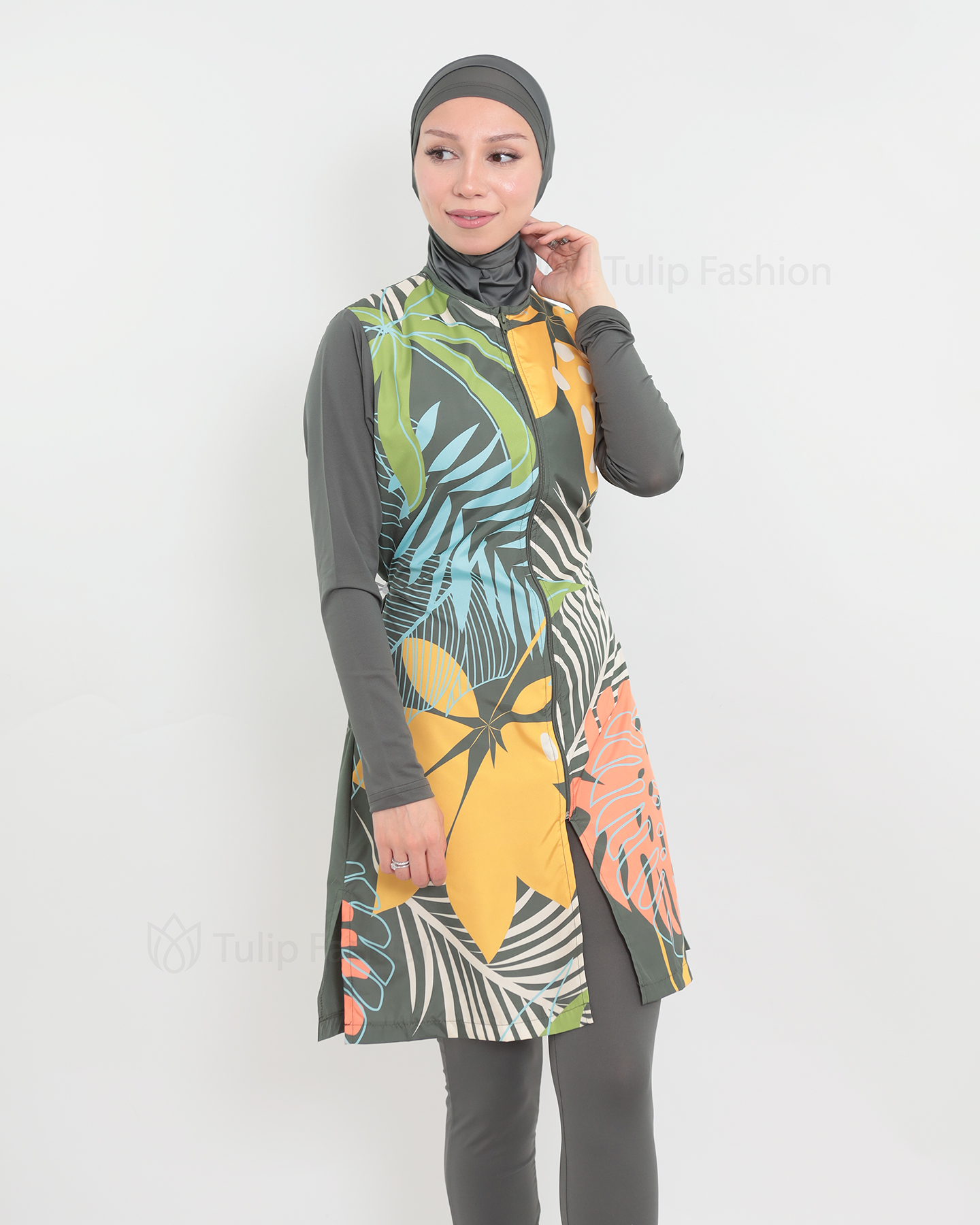 Muslim Swimsuit with hijab - Green - 2