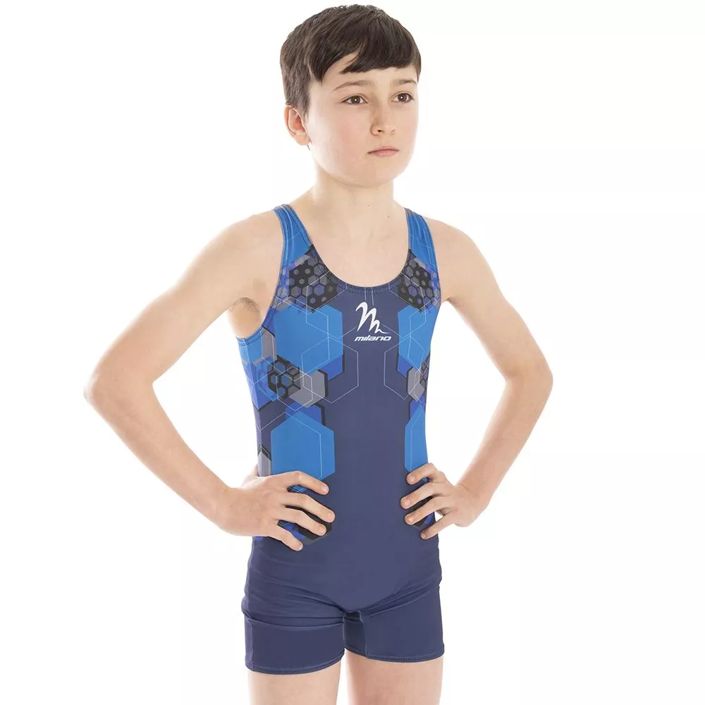 MENS RANGE DIVISION BLUE UNITARD, tränings- & tävlingsbody herr, sublimerad lycra - 4