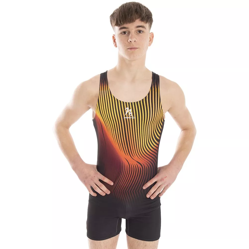 MENS RANGE INTERACT YELLOW UNITARD, tränings- & tävlingsbody herr, sublimerad lycra - 4