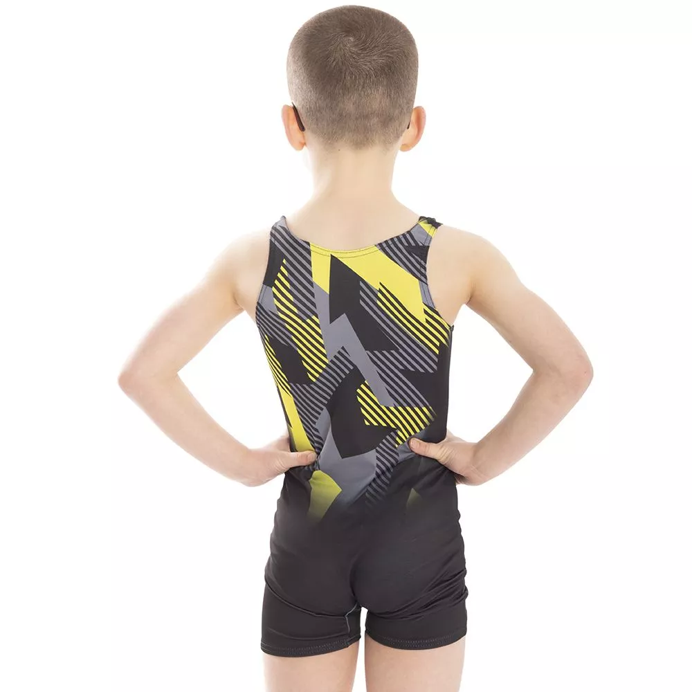 MENS RANGE FUZE YELLOW UNITARD, tränings- & tävlingsbody herr, sublimerad lycra - 2
