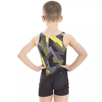 MENS RANGE FUZE YELLOW UNITARD, tränings- & tävlingsbody herr, sublimerad lycra