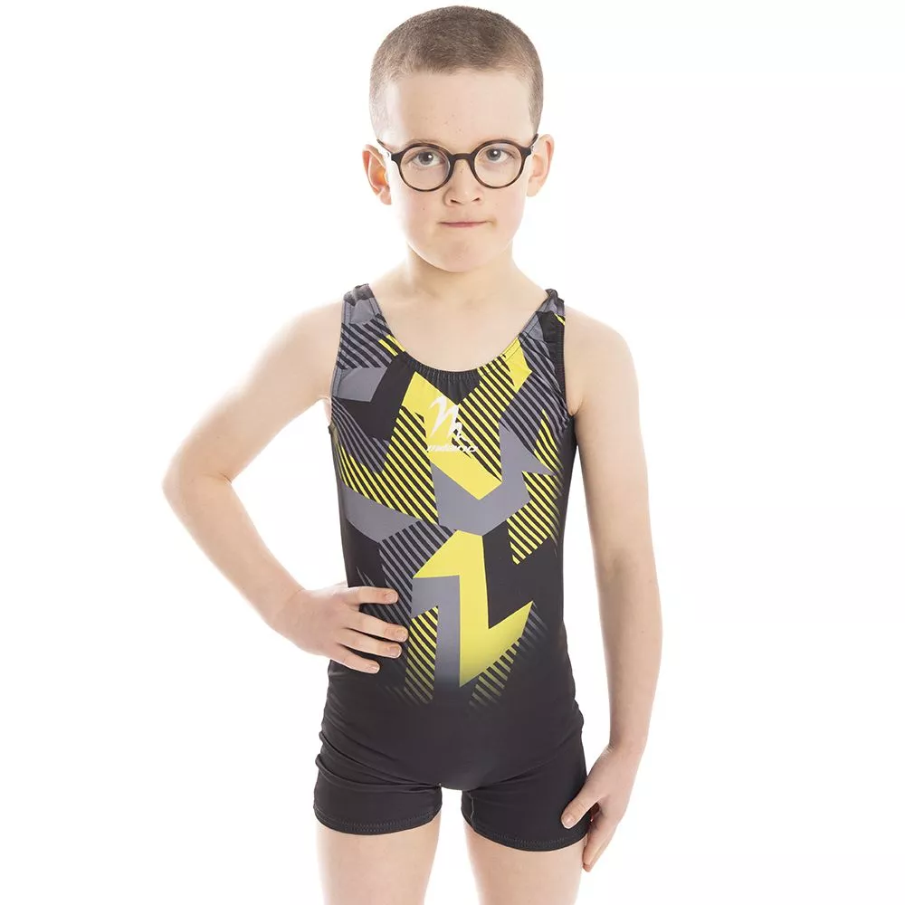 MENS RANGE FUZE YELLOW UNITARD, tränings- & tävlingsbody herr, sublimerad lycra