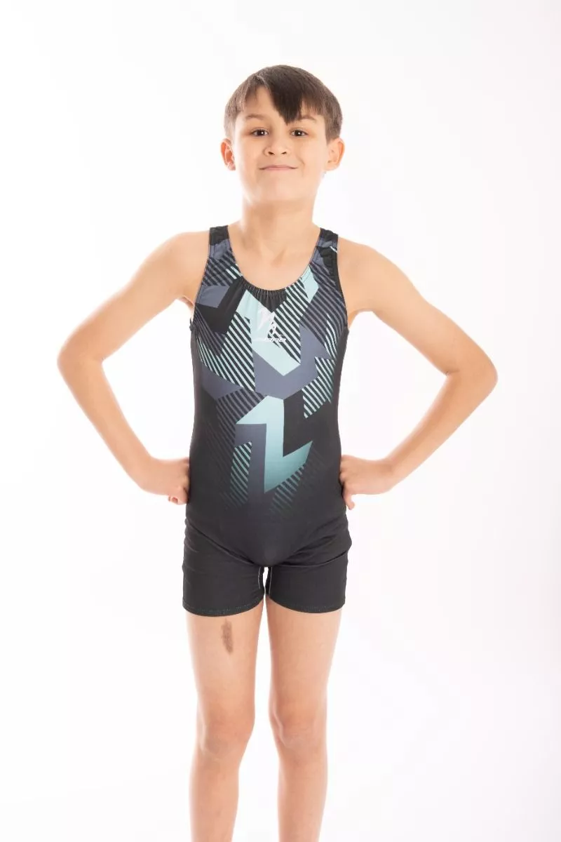 MENS RANGE FUZE TURQ UNITARD, tränings- & tävlingsbody herr, sublimerad lycra