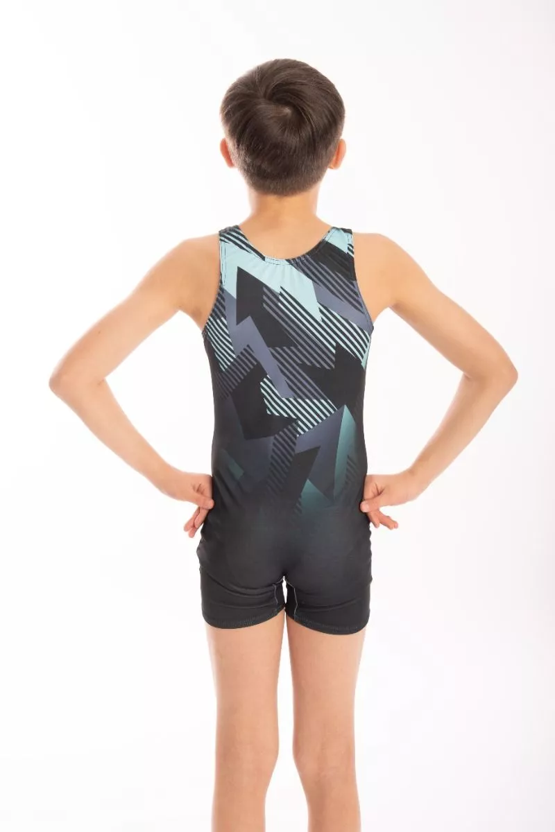 MENS RANGE FUZE TURQ UNITARD, tränings- & tävlingsbody herr, sublimerad lycra - 2