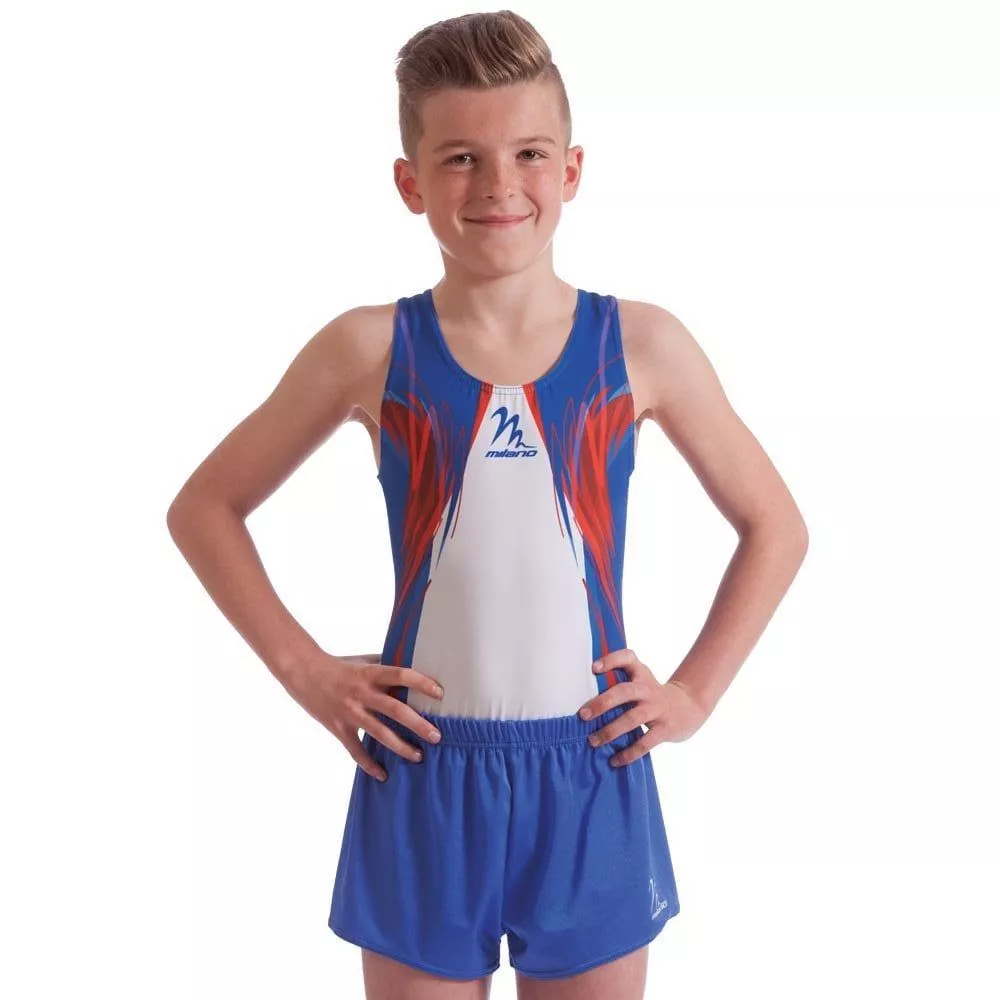Men's Zinc Gymnastics Leotard | Blue, tränings- & tävlingsbody herr, sublimerad lycra