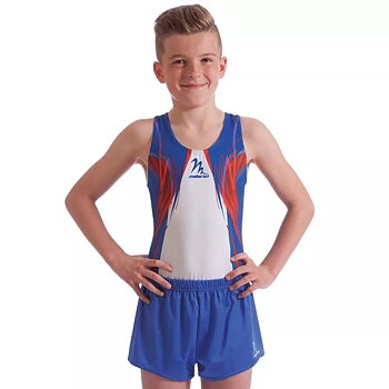 Men's Zinc Gymnastics Leotard | Blue, tränings- & tävlingsbody herr, sublimerad lycra