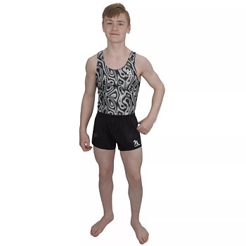 Mens Oil Gymnastics Leotard Black, tränings- & tävlingsbody herr, sublimerad lycra