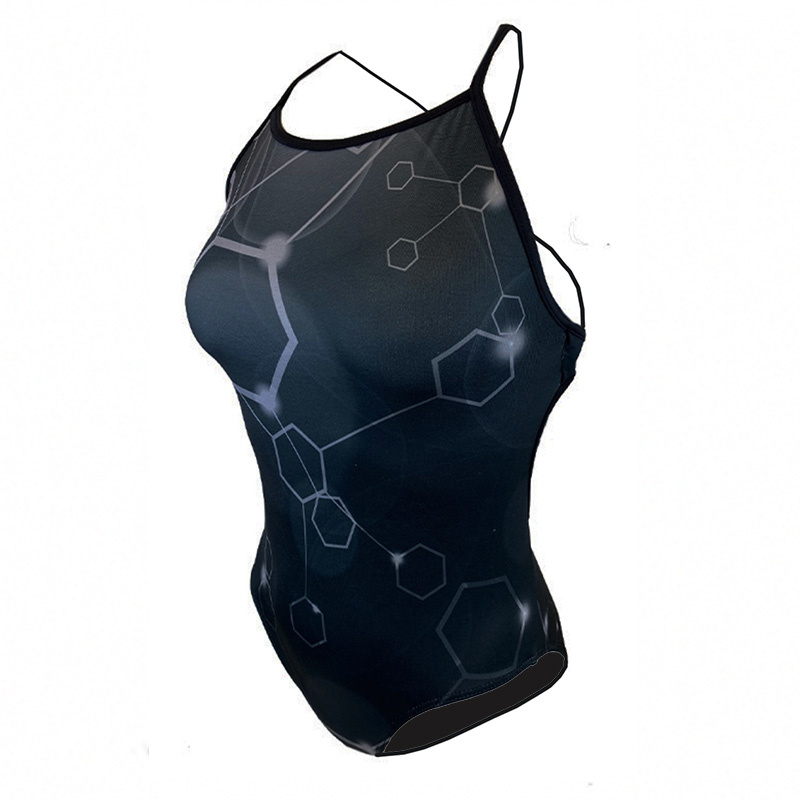 Badeanzug Flick Hexagon Schwarz Tie-Back