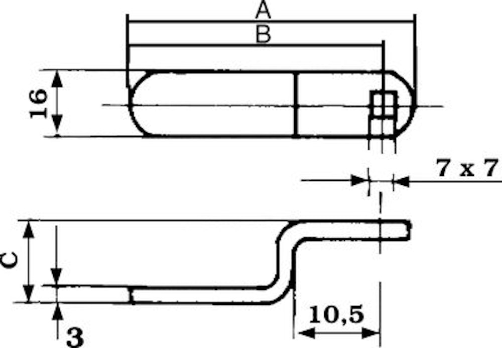 Abloy Regel 434788: A:50 B:42 C:12.5 - 2