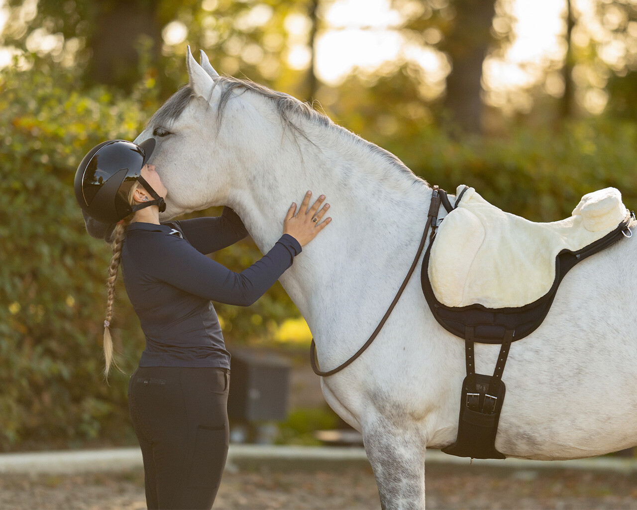 QHP Bareback pad super soft, natural, full - 16