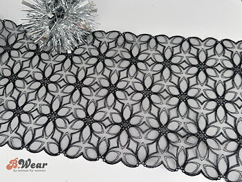 Beautiful delicate non-stretch lace in black - 20 cm