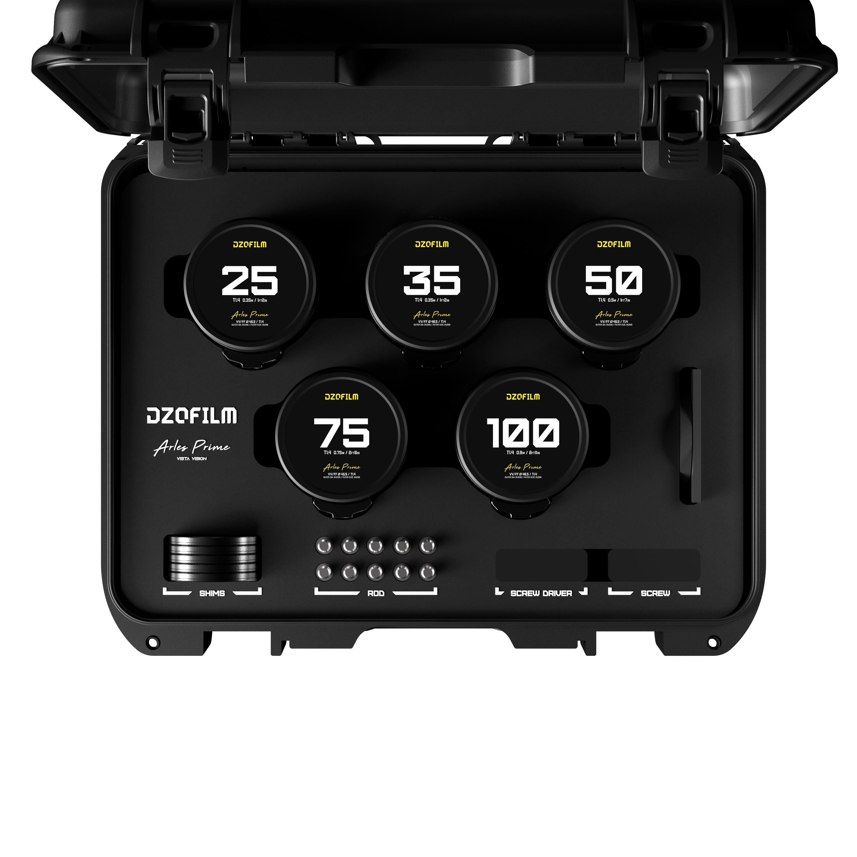 DZOFILM Arles 25/35/50/75/100mm FF/VV Prime Cine Lens Kit PL - 4