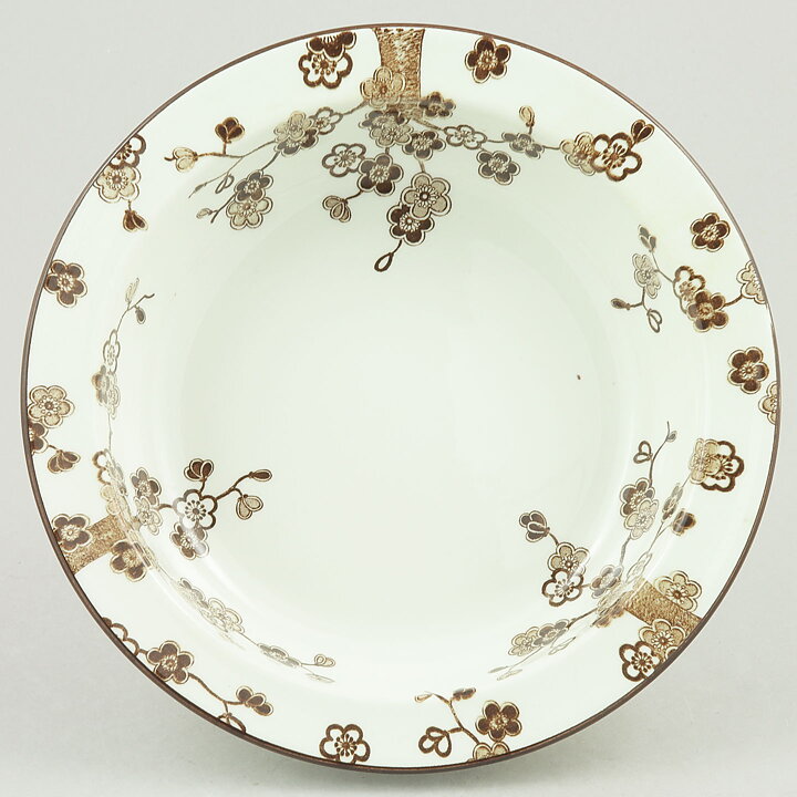 Jackie Lynd (Japonica 1977) Rounded Bowl with Brown Flowers 19 cm