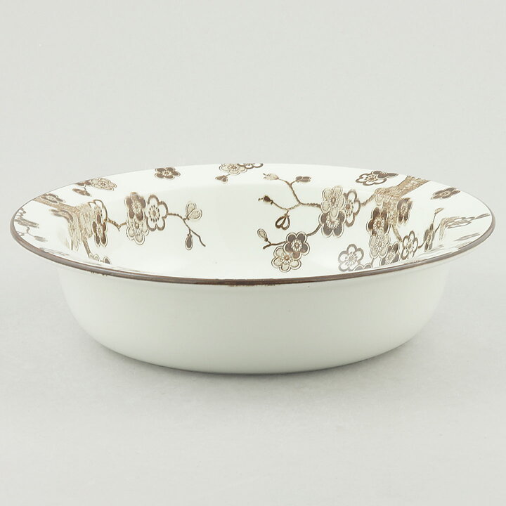 Jackie Lynd (Japonica 1977) Rounded Bowl with Brown Flowers 19 cm