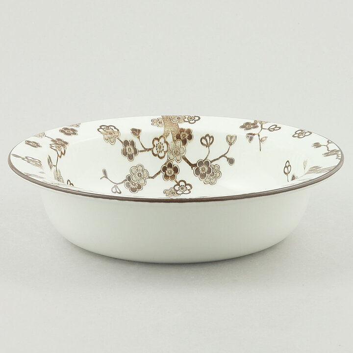Jackie Lynd (Japonica 1977) Rounded Bowl with Brown Flowers 19 cm
