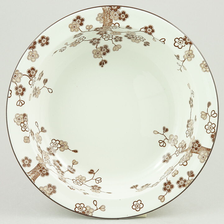ジャッキー・リンド  Japonicaシリーズ  丸いボウル  茶色の花模様  23cm  1977年 