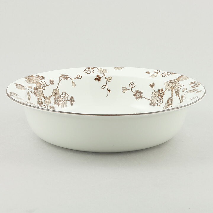 ジャッキー・リンド  Japonicaシリーズ  丸いボウル  茶色の花模様  23cm  1977年 