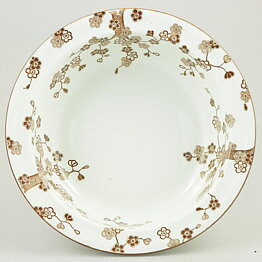 ジャッキー・リンド  Japonicaシリーズ  丸いボウル  茶色の花模様  25cm  1977年  