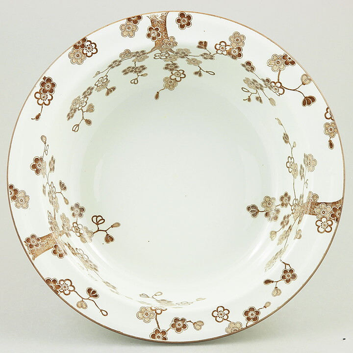 ジャッキー・リンド  Japonicaシリーズ  丸いボウル  茶色の花模様  25cm  1977年  