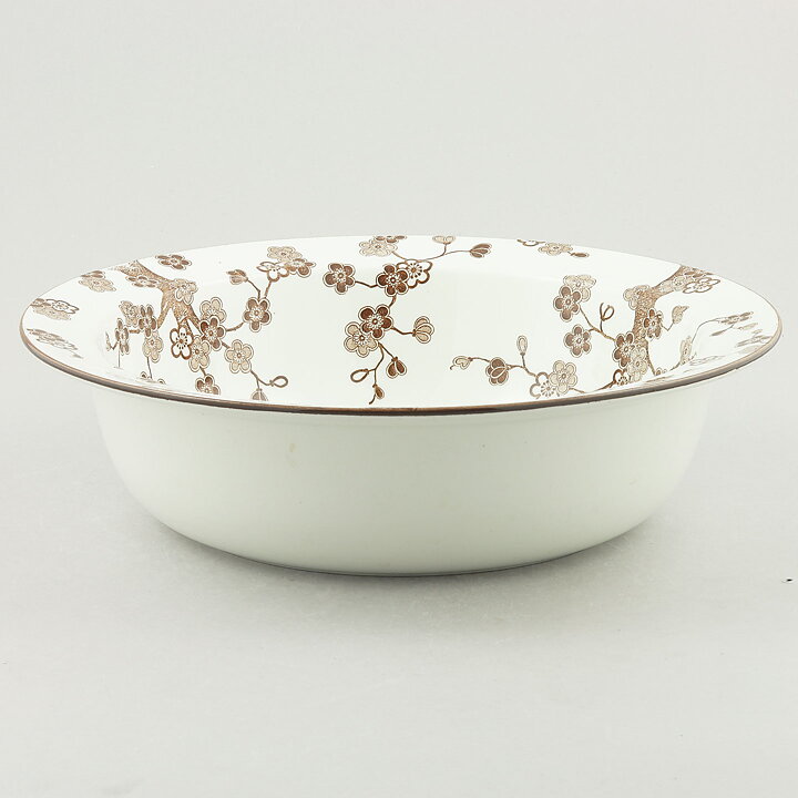 ジャッキー・リンド  Japonicaシリーズ  丸いボウル  茶色の花模様  25cm  1977年  