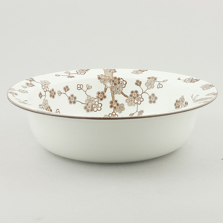ジャッキー・リンド  Japonicaシリーズ  丸いボウル  茶色の花模様  25cm  1977年  