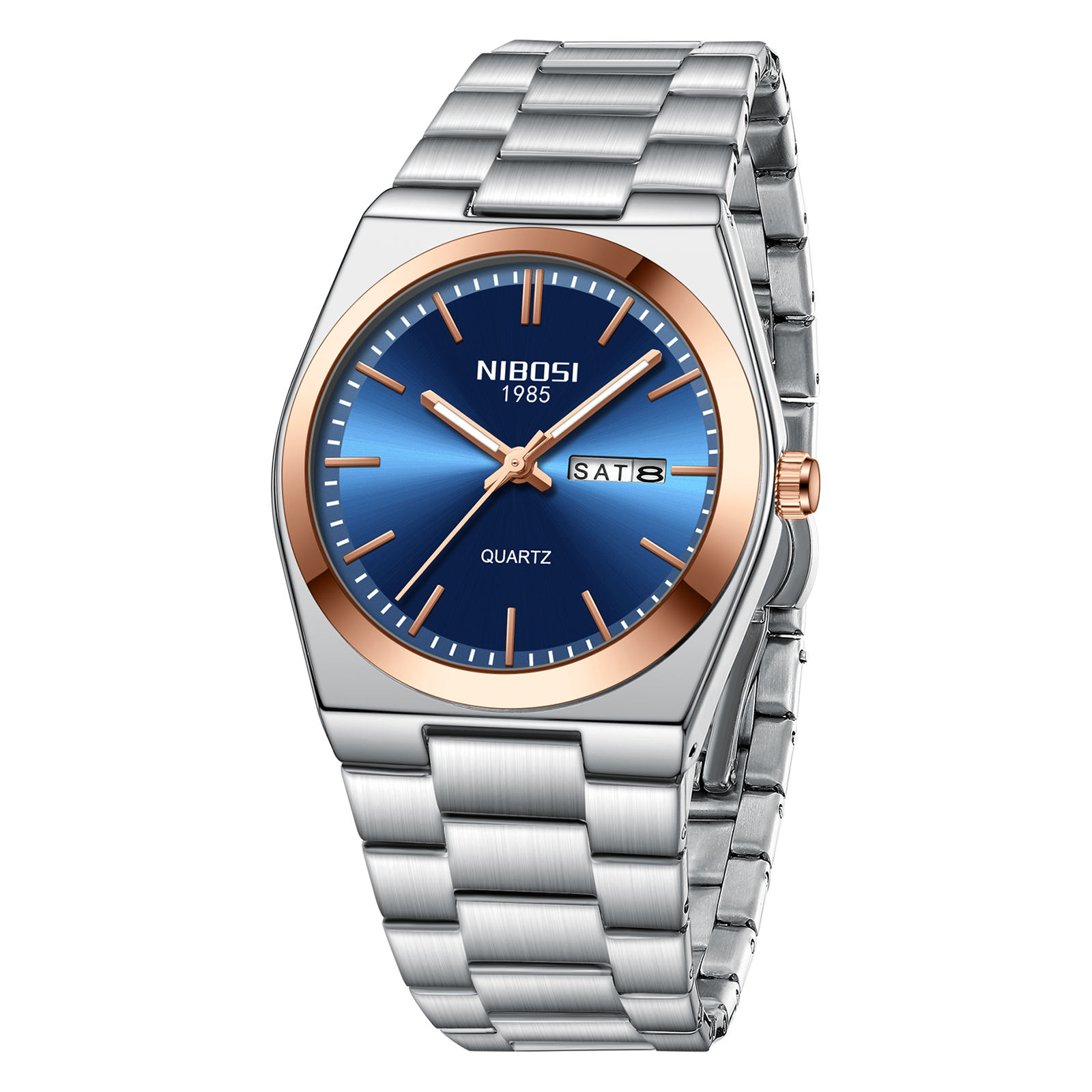 Nibosi Concord Steel Rose Gold Blue - 4