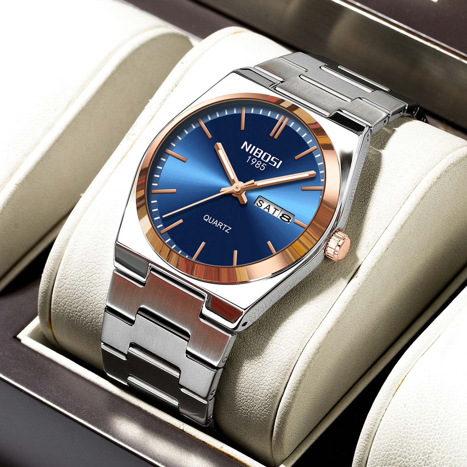 Nibosi Concord Steel Rose Gold Blue - 6