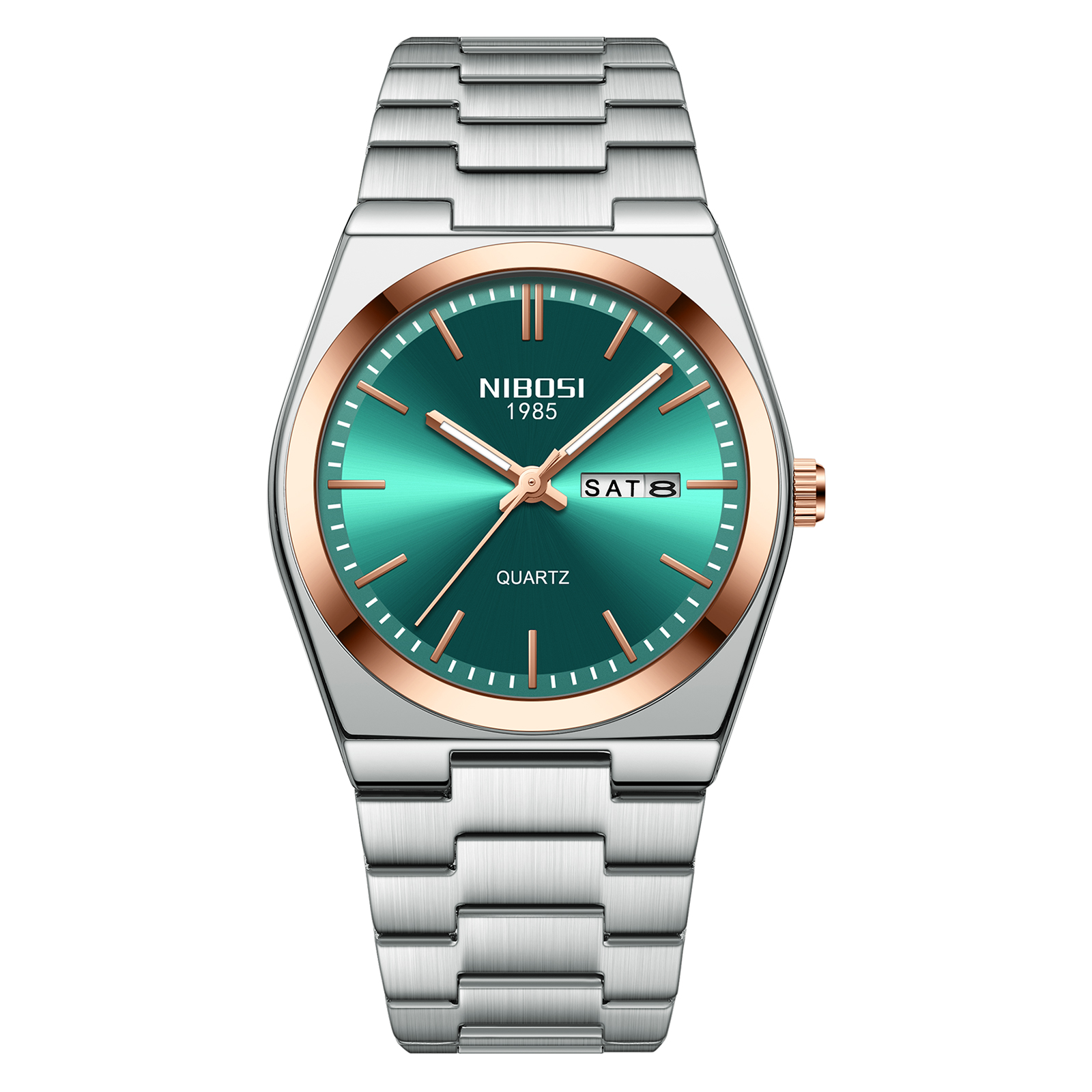 Nibosi Concord Steel Rose Gold Green